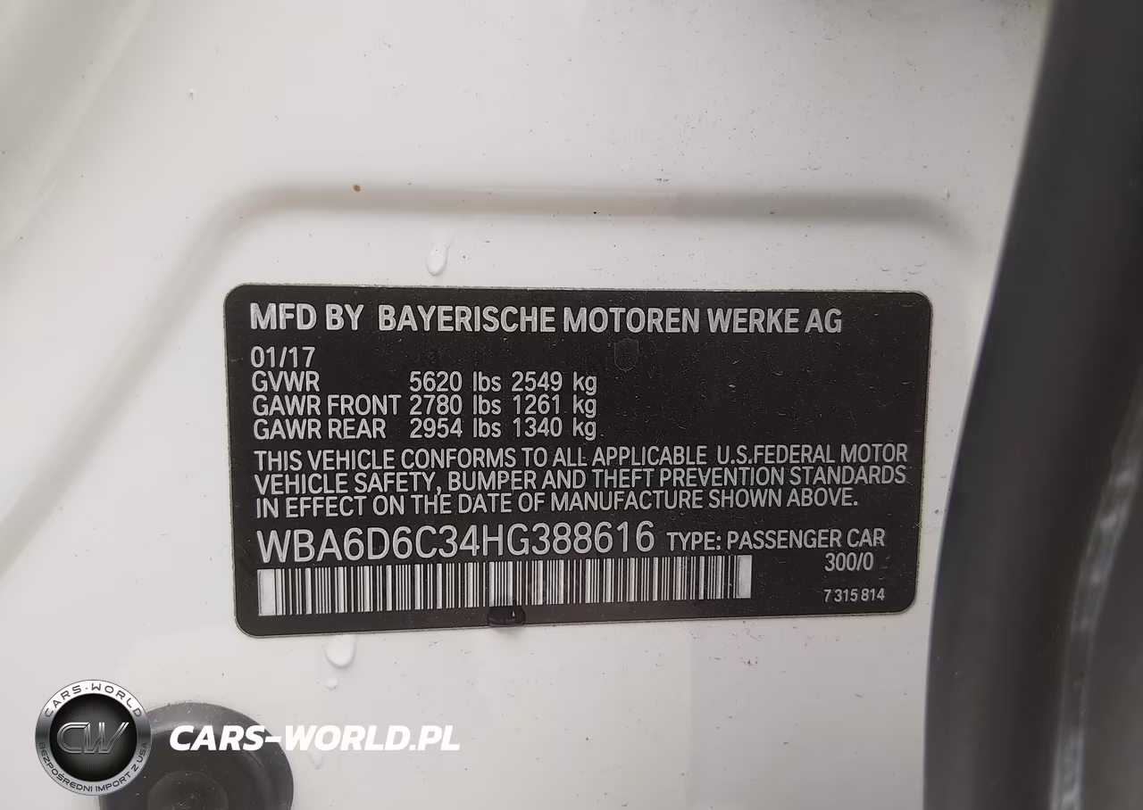 2017 BMW 650I Gran Coupe xDrive VIN:WBA6D6C34HG388616 - 9