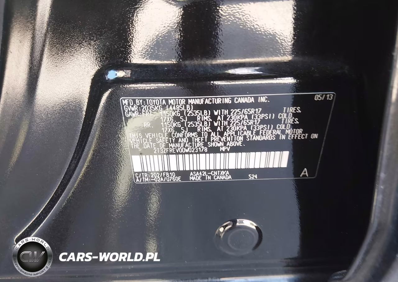 2013 Toyota Rav4 Le VIN:2T3ZFREV0DW023178 - 9