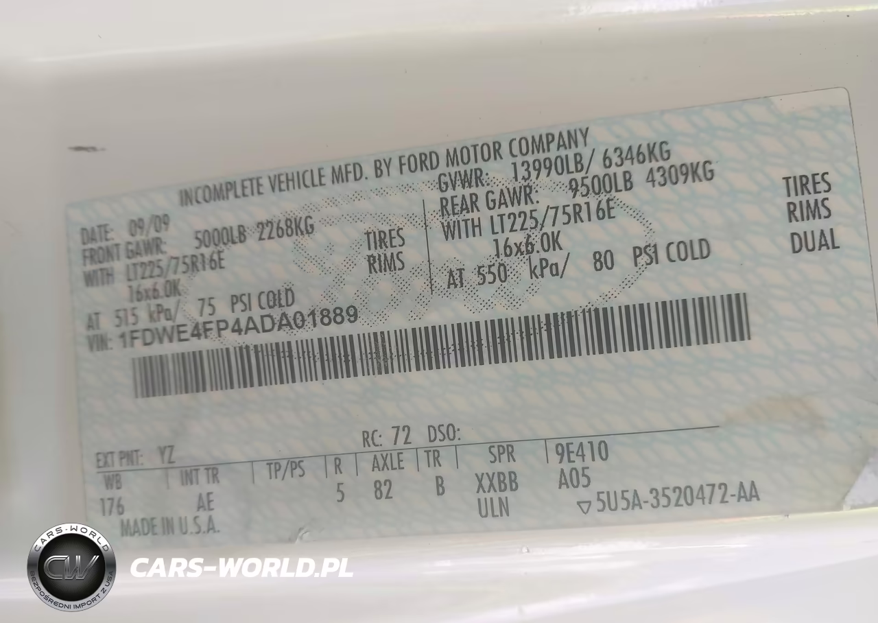 2010 Ford Econoline E450 Super Duty Cutaway Van VIN:1FDWE4FP4ADA01889 - 8