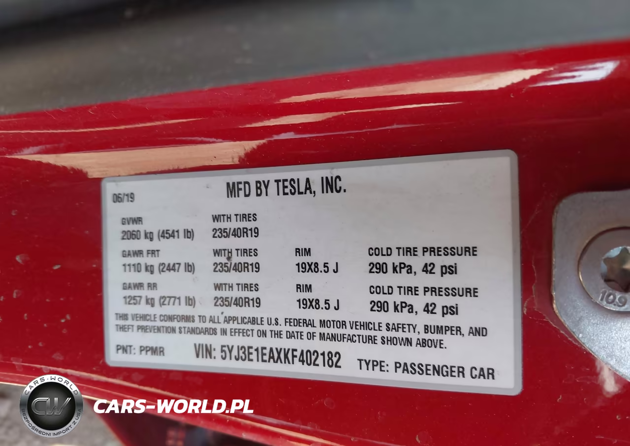 2019 Tesla Model 3 Long Range-Mid Range-Standard Range-Standard Range Plus VIN:5YJ3E1EAXKF402182 - 9