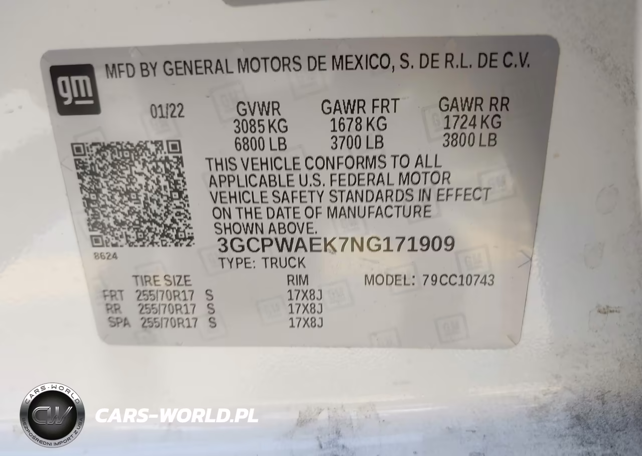 2022 Chevrolet Silverado 1500 Ltd 2Wd Standard Bed Wt VIN:3GCPWAEK7NG171909 - 9
