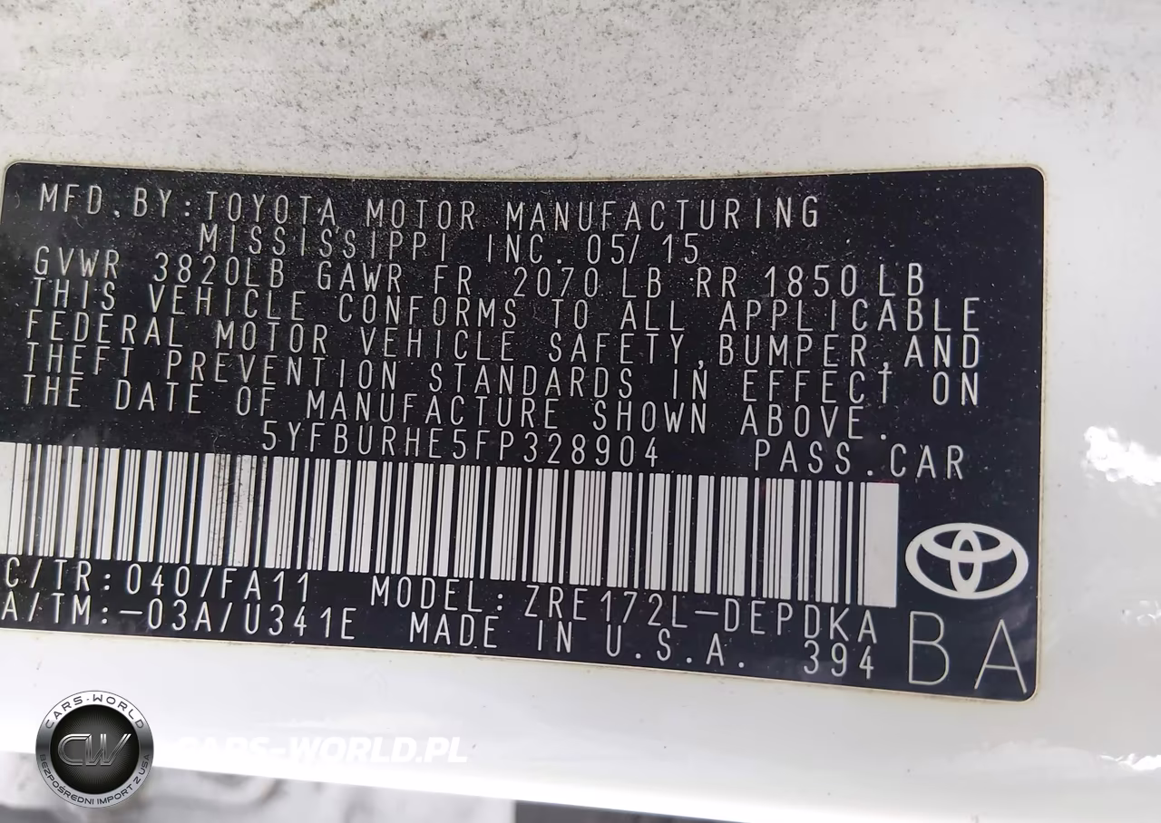 2015 Toyota Corolla L VIN:5YFBURHE5FP328904 - 9