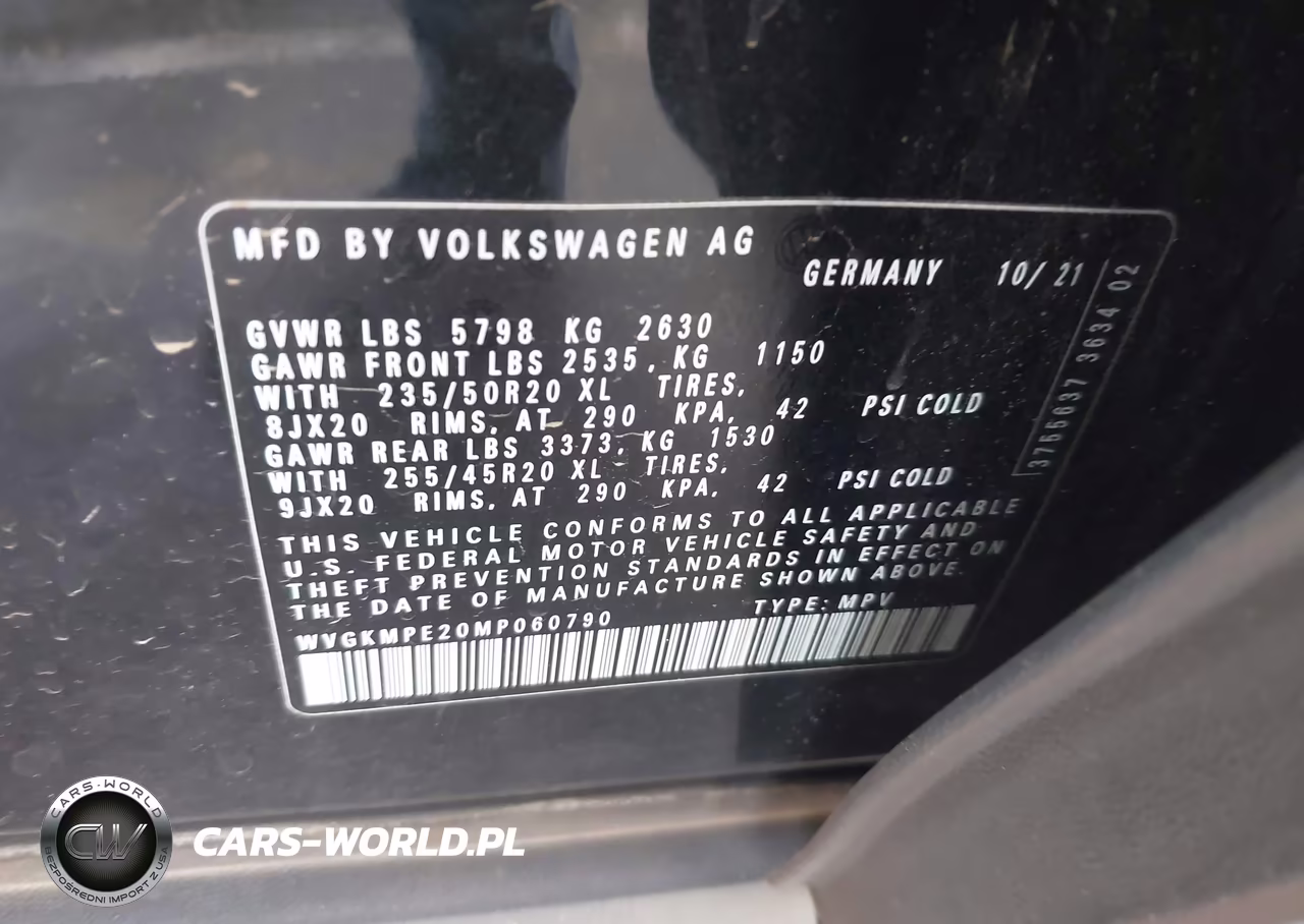 2021 Volkswagen Id.4 Pro S VIN:WVGKMPE20MP060790 - 9