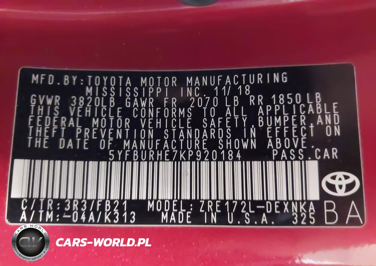 2019 Toyota Corolla Le VIN:5YFBURHE7KP920184 - 9