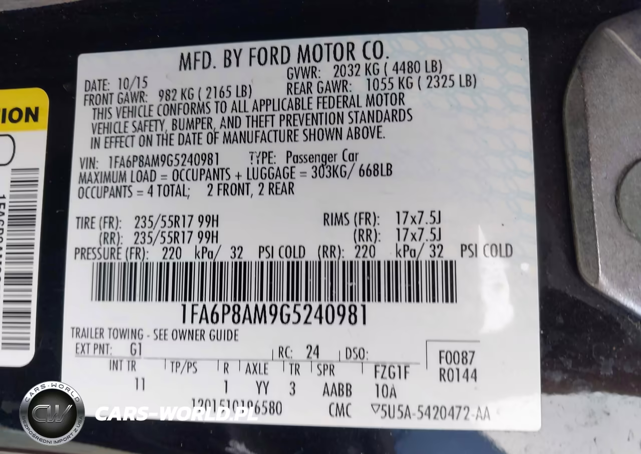 2016 Ford Mustang V6 VIN:1FA6P8AM9G5240981 - 9
