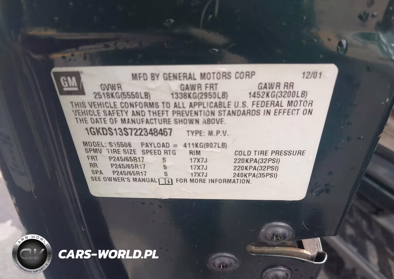 2002 GMC Envoy Slt VIN:1GKDS13S722348467 - 9