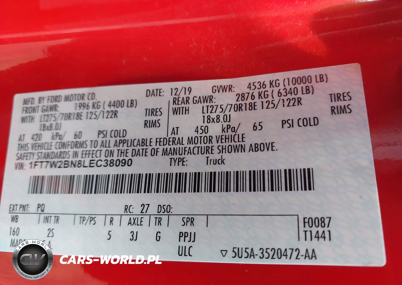 2020 Ford F-250 Xlt VIN:1FT7W2BN8LEC38090 - 9