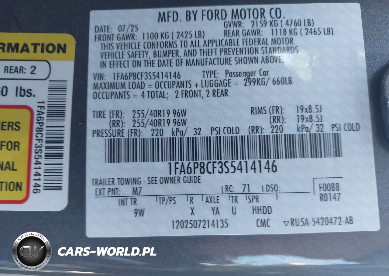 2025 Ford Mustang Gt Premium Fastback VIN:1FA6P8CF3S5414146 - 9
