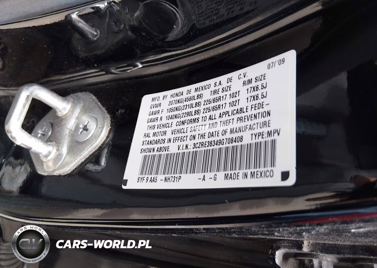 2009 Honda Cr-V Lx VIN:3CZRE38349G708408 - 9