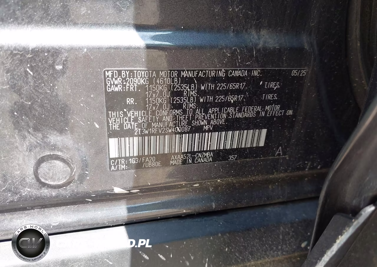2025 Toyota Rav4 Xle VIN:2T3W1RFV2SW400087 - 9