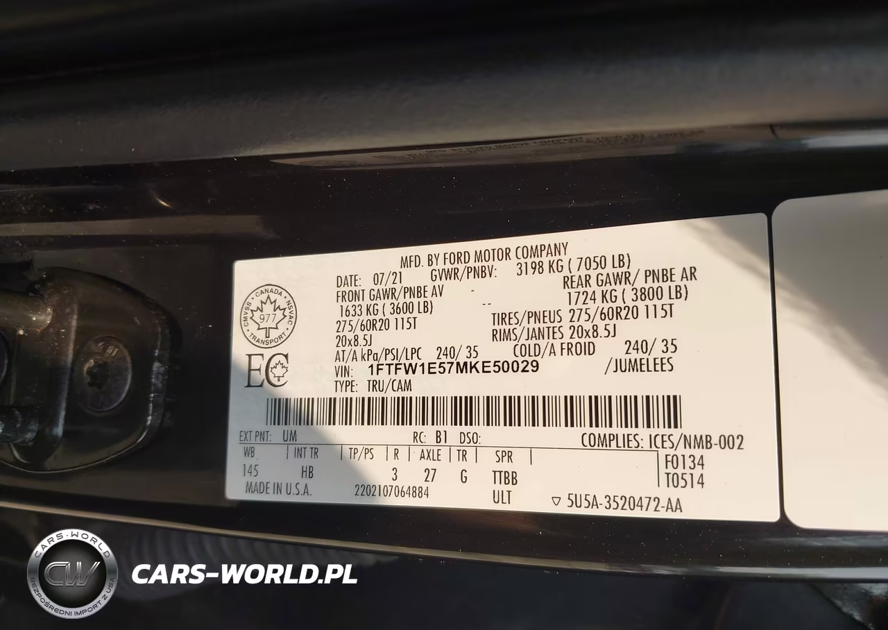 2021 Ford F-150 Lariat VIN:1FTFW1E57MKE50029 - 9