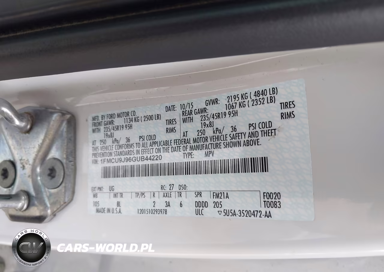 2016 Ford Escape Titanium VIN:1FMCU9J96GUB44220 - 9