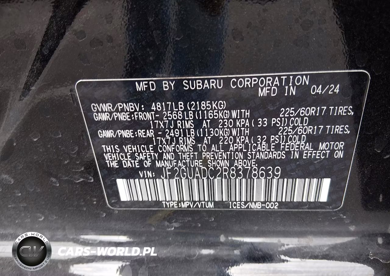 2024 Subaru Crosstrek Premium VIN:JF2GUADC2R8378639 - 9