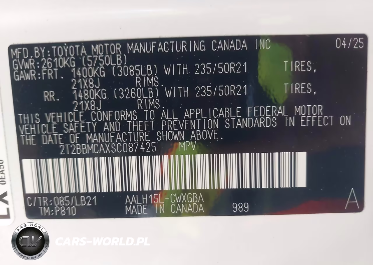 2025 Lexus Rx 350H Premium Plus VIN:2T2BBMCAXSC087425 - 9