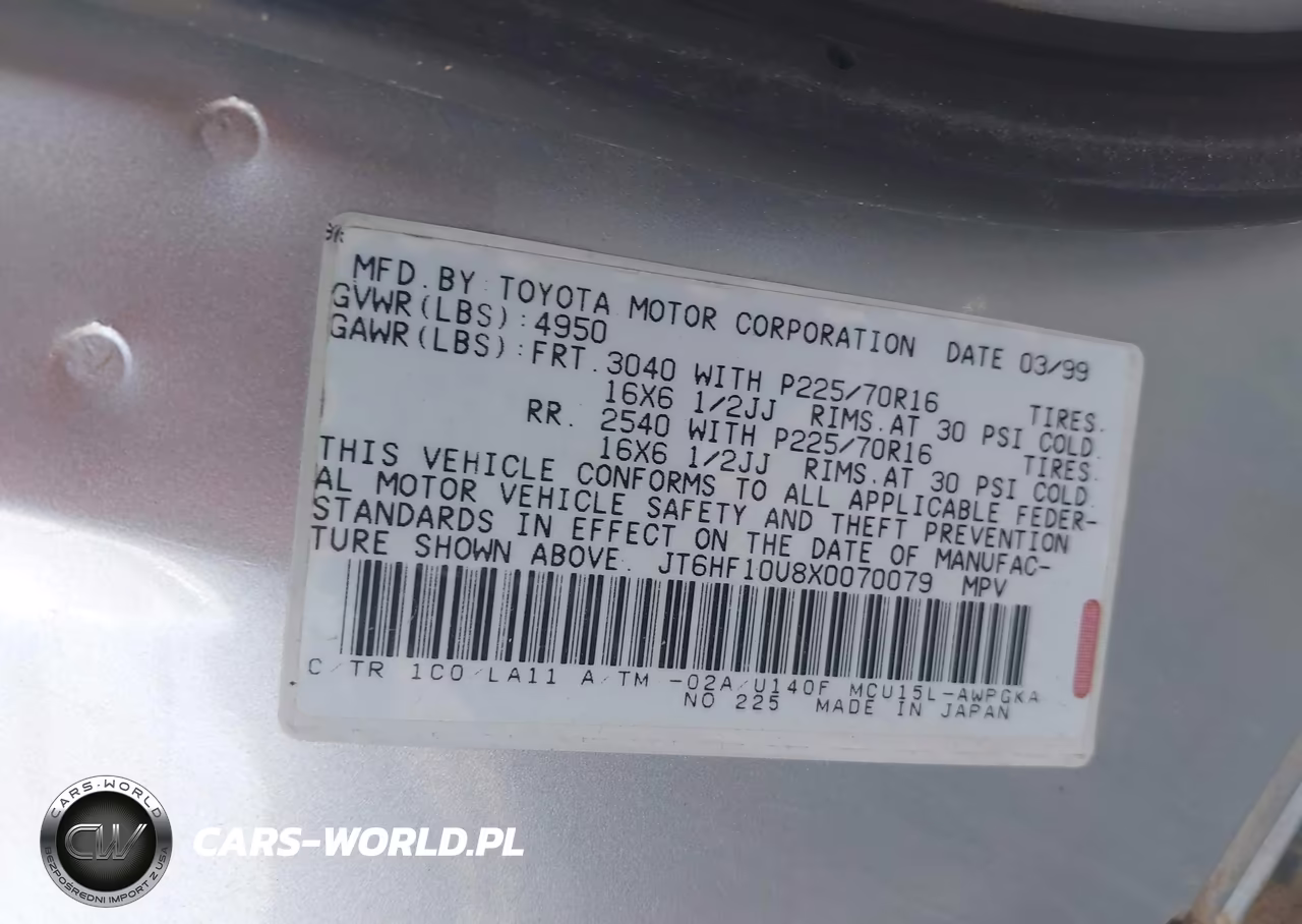 1999 Lexus Rx 300 VIN:JT6HF10U8X0070079 - 9