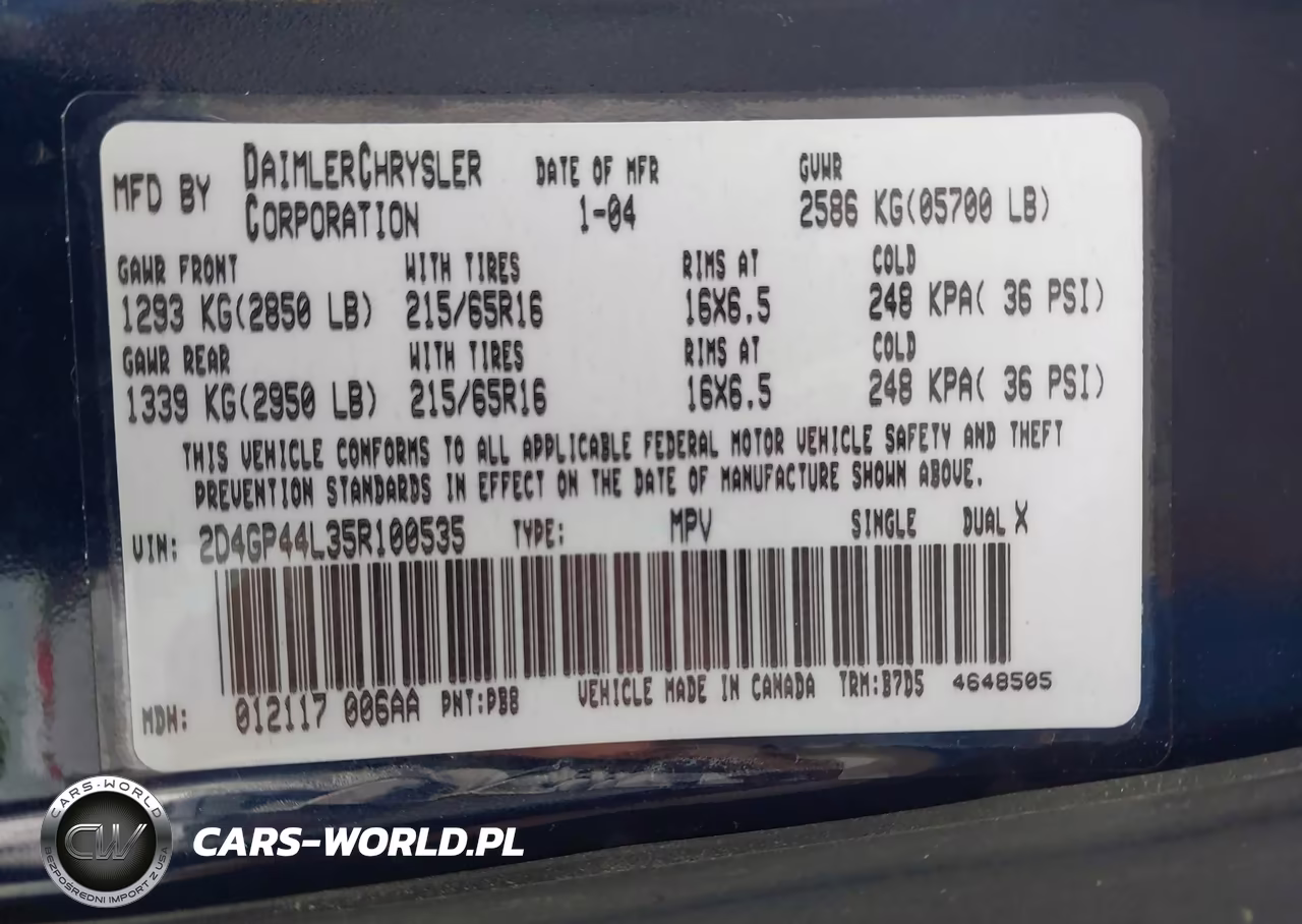 2005 Dodge Grand Caravan Sxt VIN:2D4GP44L35R100535 - 9