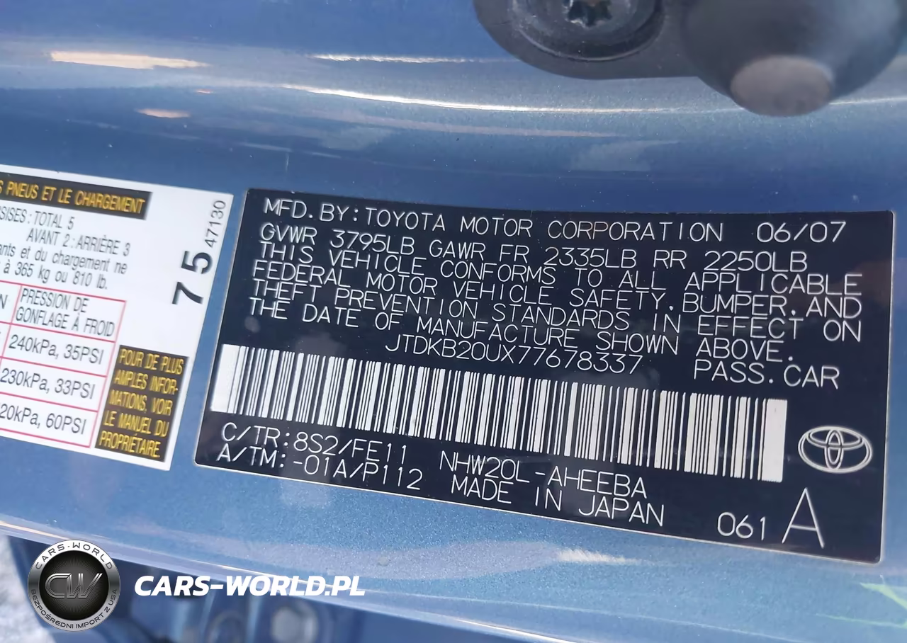 2007 Toyota Prius VIN:JTDKB20UX77678337 - 9