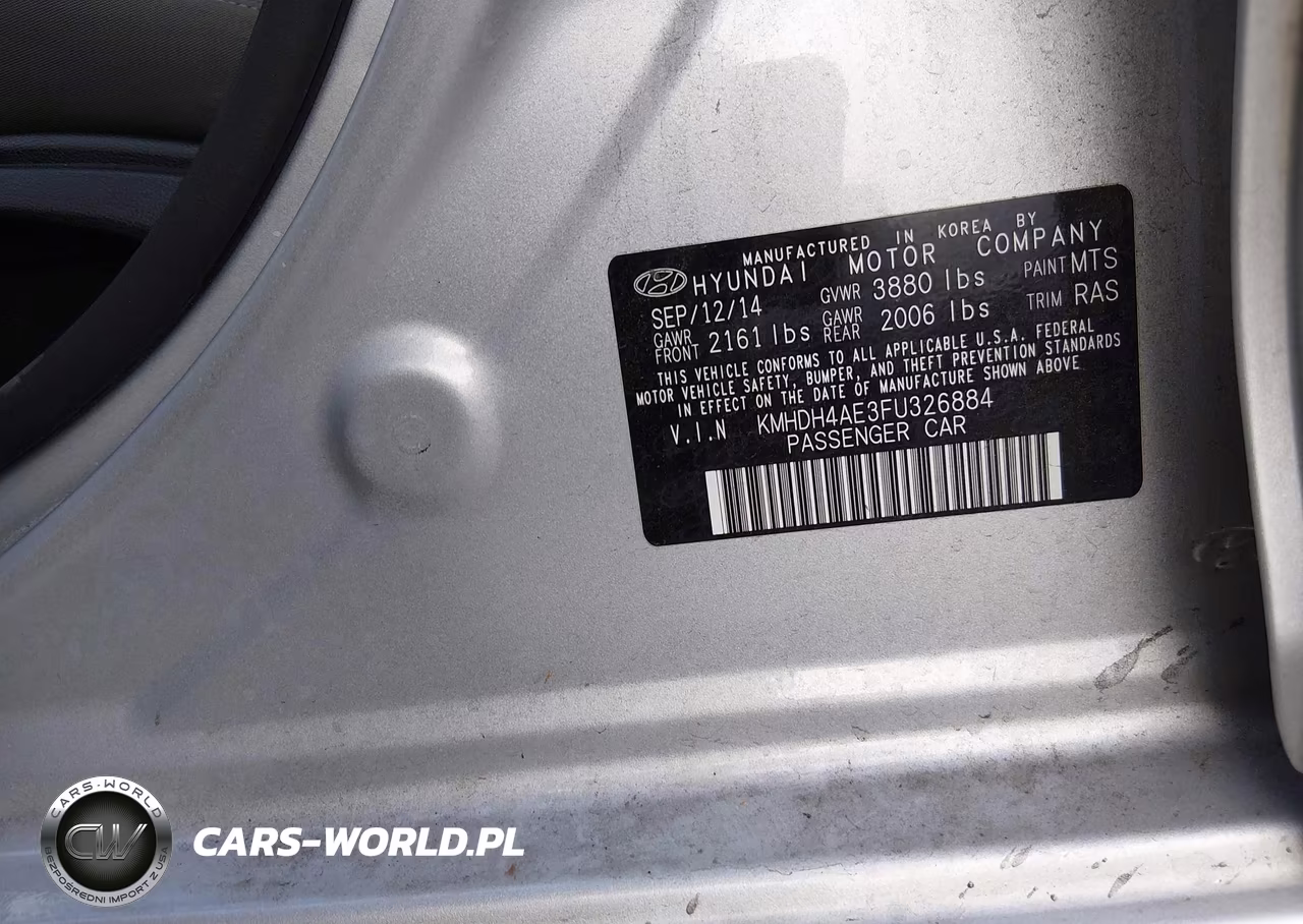 2015 Hyundai Elantra Se VIN:KMHDH4AE3FU326884 - 9