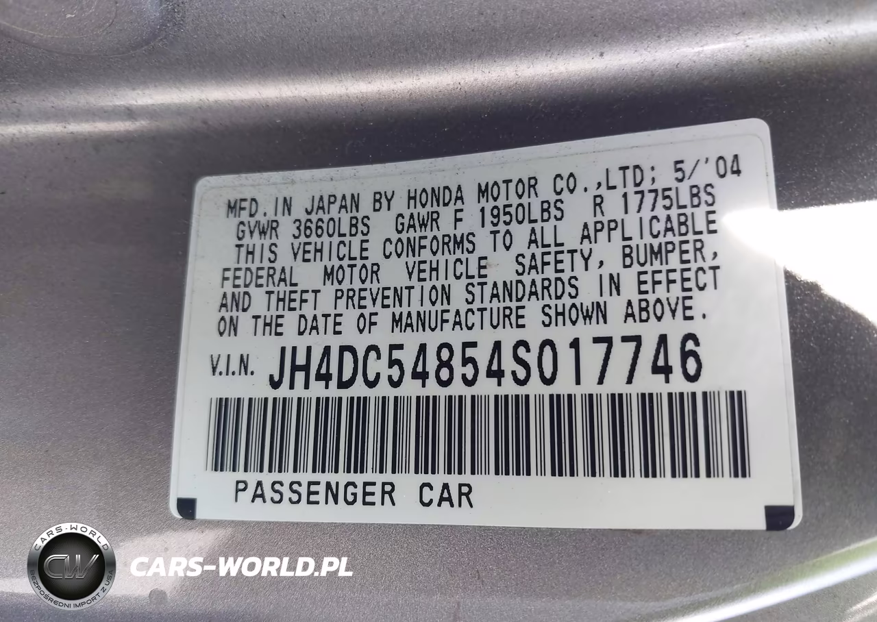 2004 Acura Rsx VIN:JH4DC54854S017746 - 9
