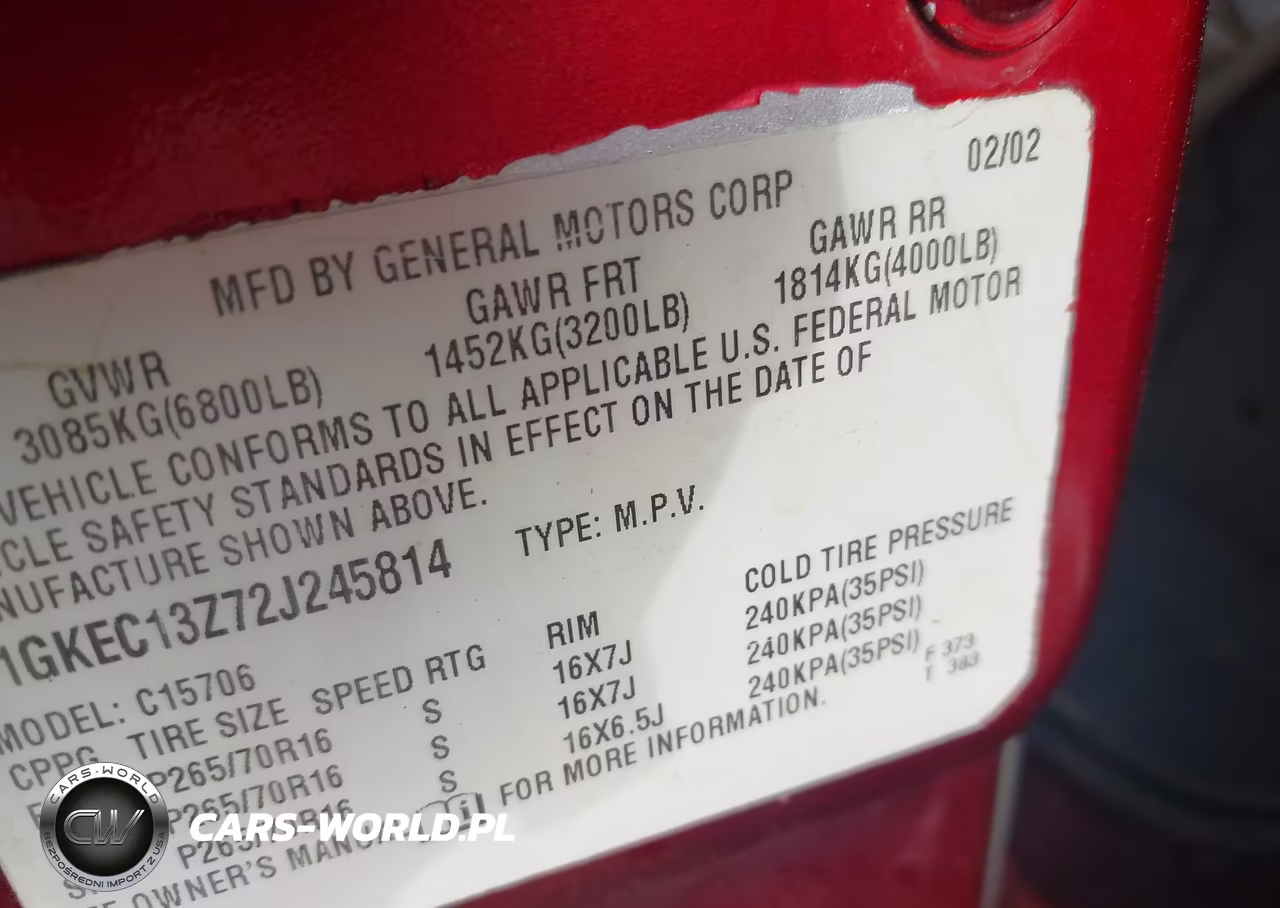 2002 GMC Yukon Sle VIN:1GKEC13Z72J245814 - 9