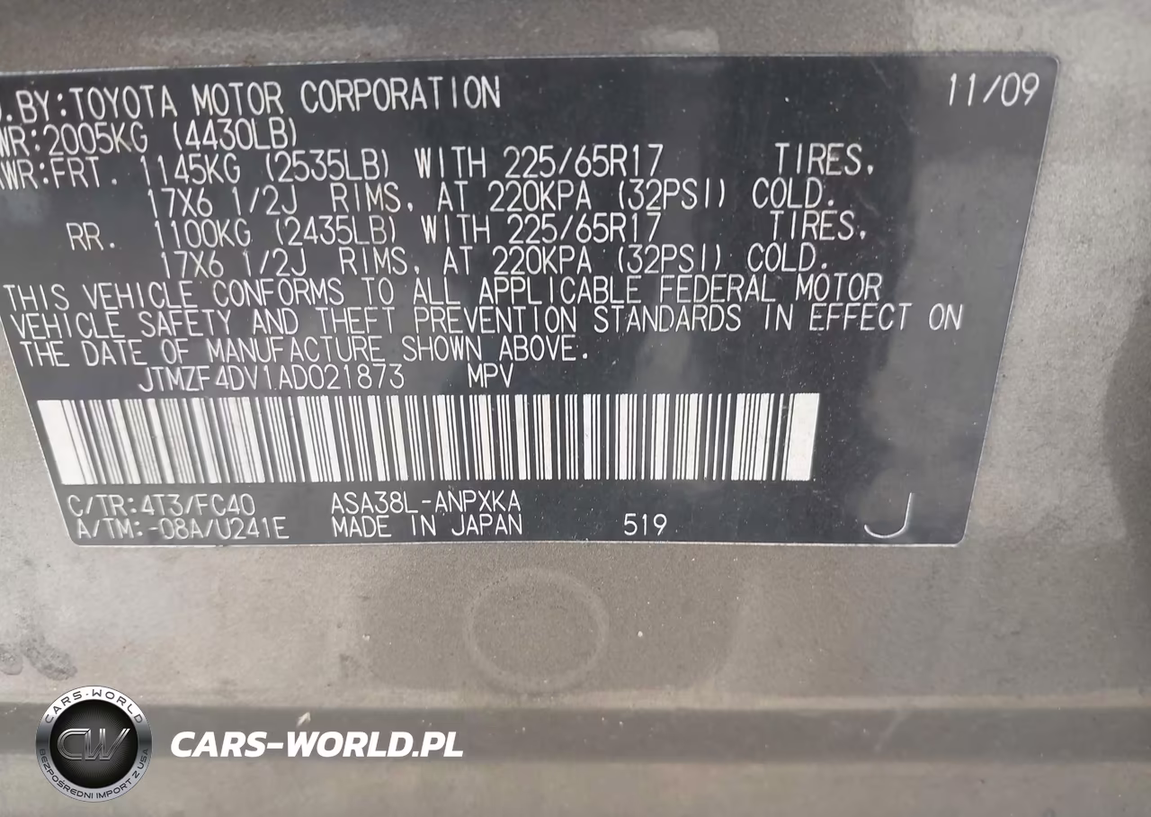2010 Toyota Rav4 VIN:JTMZF4DV1AD021873 - 9