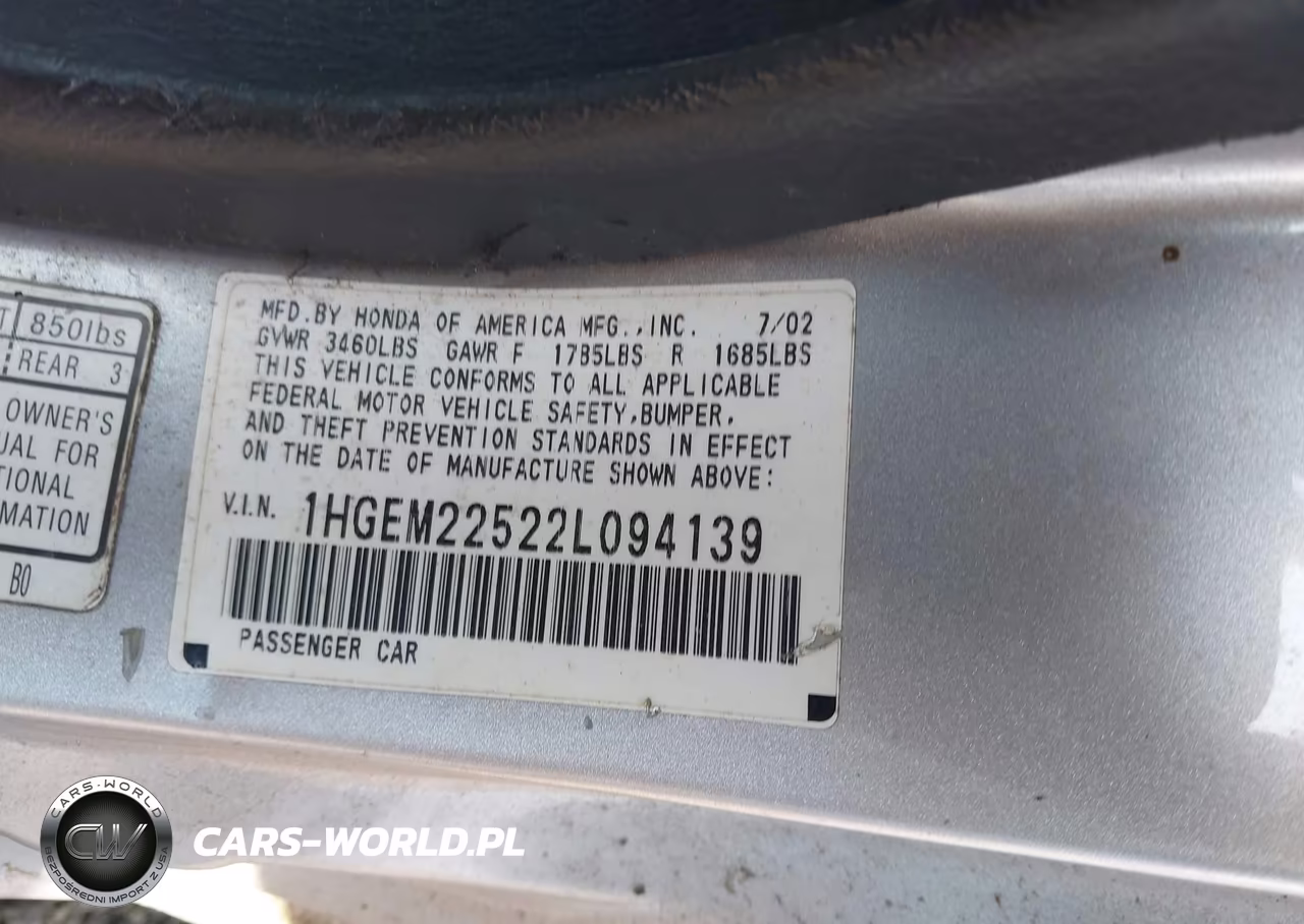 2002 Honda Civic Lx VIN:1HGEM22522L094139 - 9