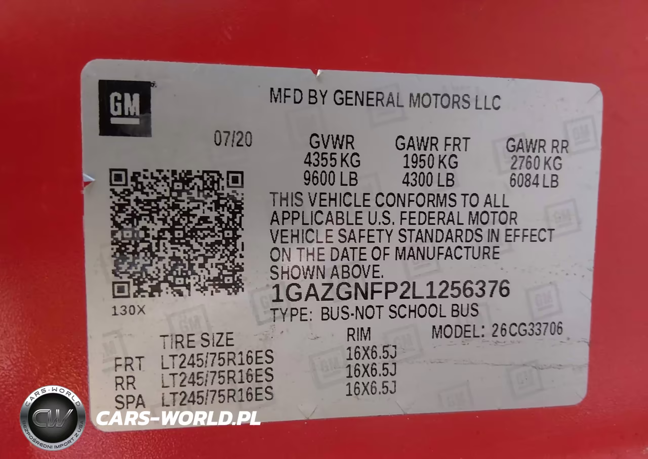 2020 Chevrolet Express Passenger Rwd 3500 Extended Wheelbase Ls VIN:1GAZGNFP2L1256376 - 9
