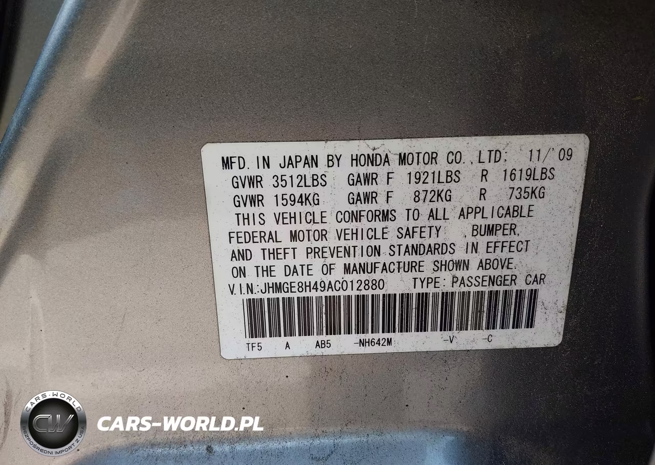 2010 Honda Fit Sport VIN:JHMGE8H49AC012880 - 9