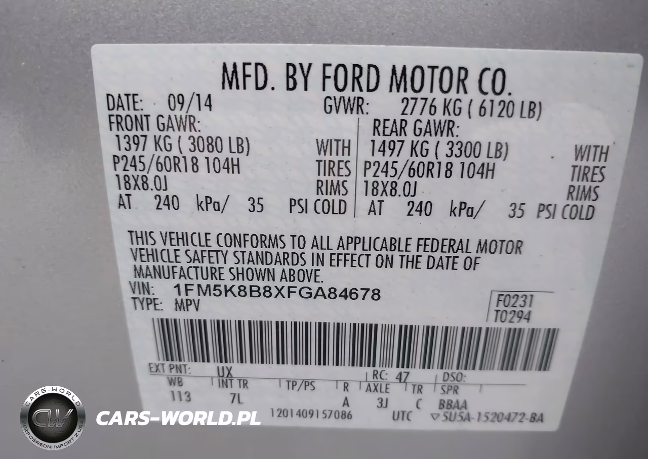 2015 Ford Explorer VIN:1FM5K8B8XFGA84678 - 9