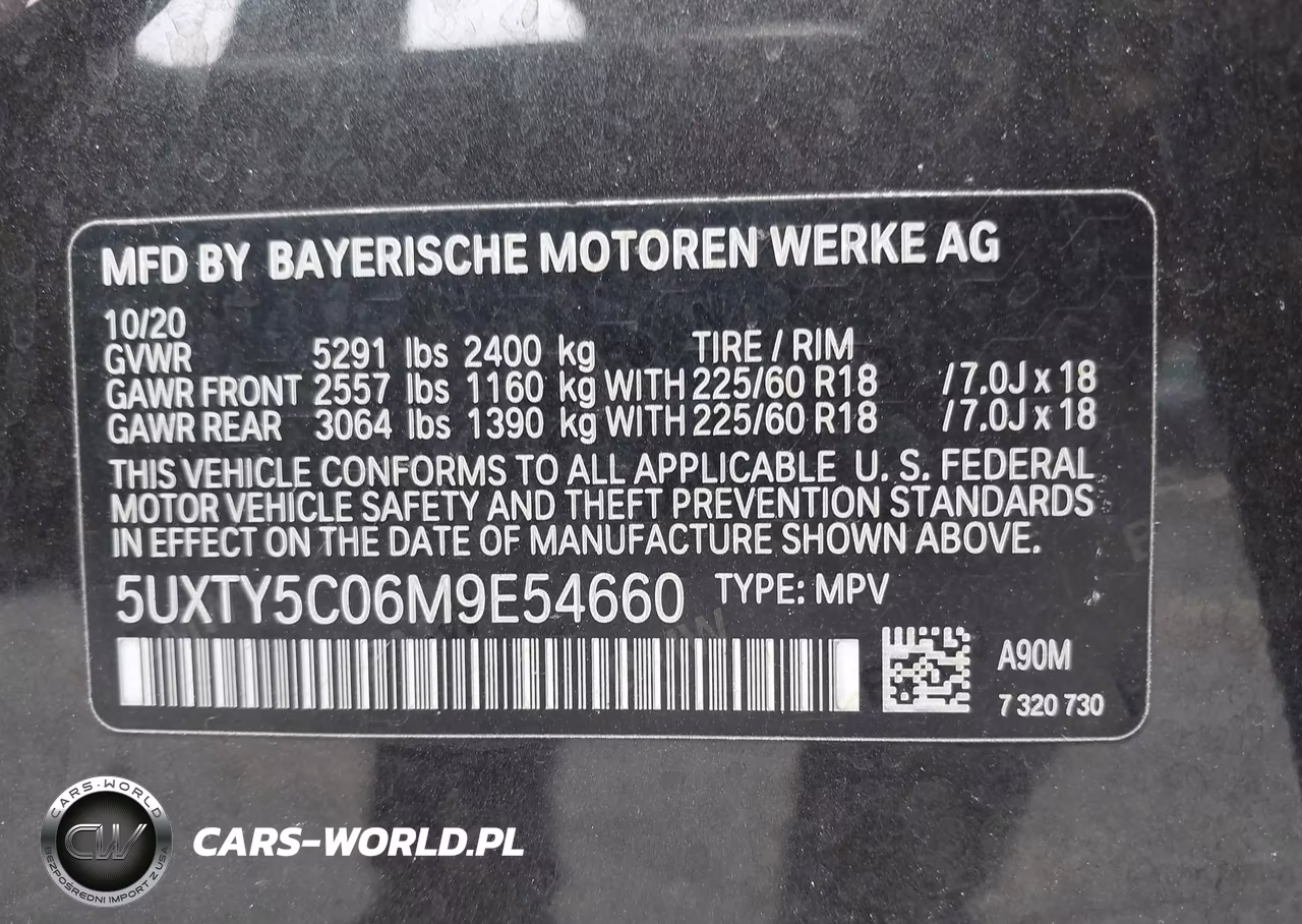 2021 BMW X3 xDrive30I VIN:5UXTY5C06M9E54660 - 9