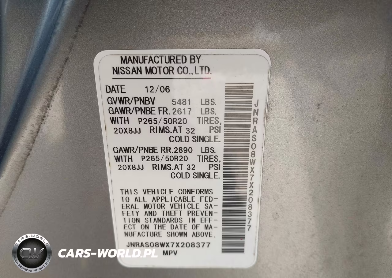 2007 Infiniti Fx35 VIN:JNRAS08WX7X208377 - 9