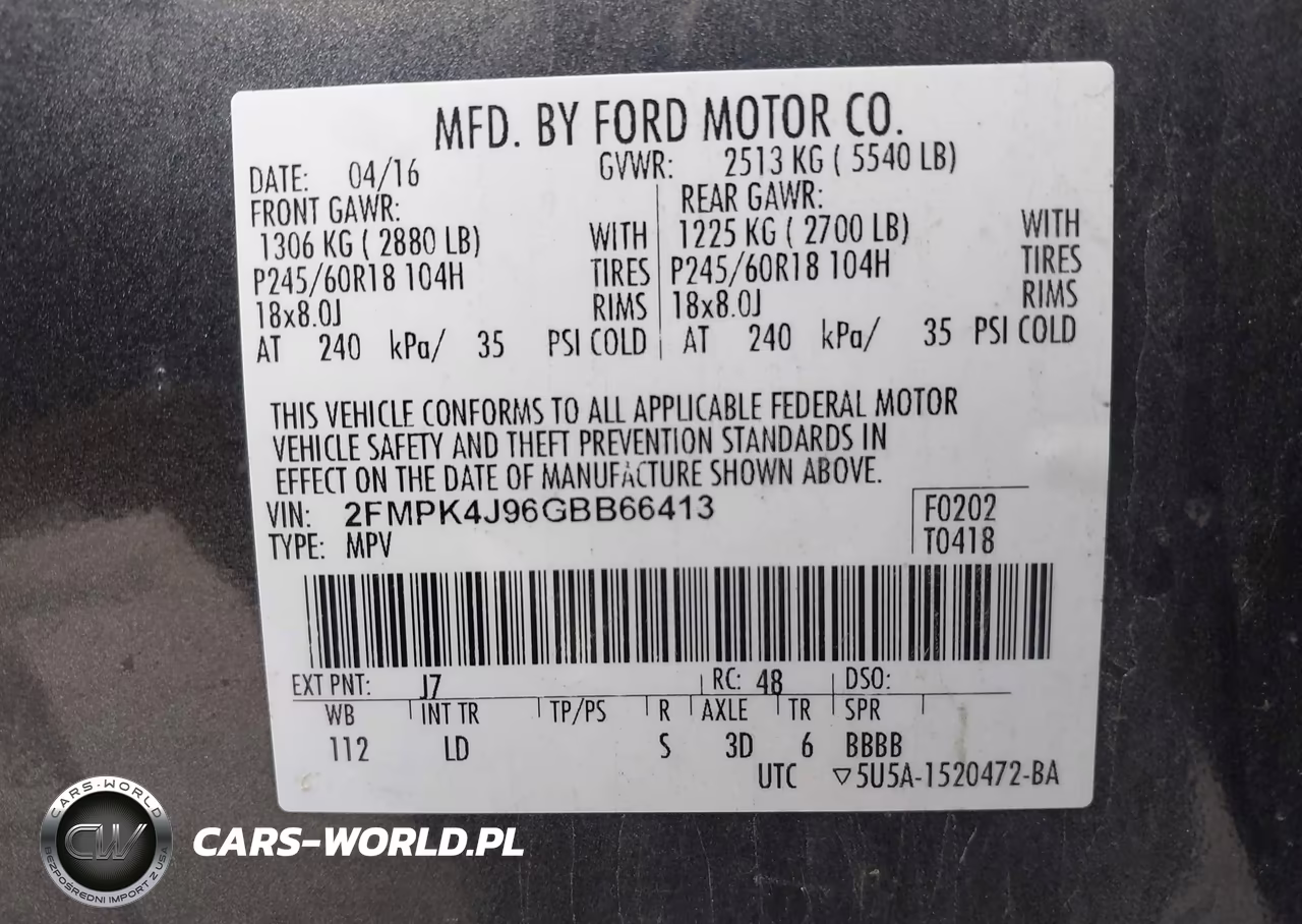 2016 Ford Edge Sel VIN:2FMPK4J96GBB66413 - 9