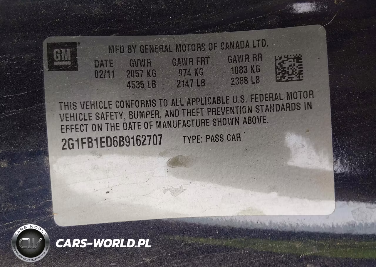 2011 Chevrolet Camaro 1Lt VIN:2G1FB1ED6B9162707 - 9
