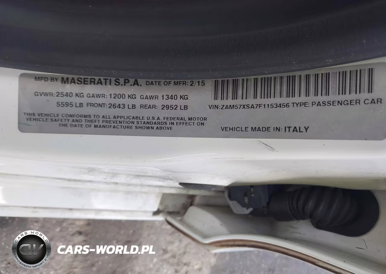 2015 Maserati Ghibli VIN:ZAM57XSA7F1153456 - 9