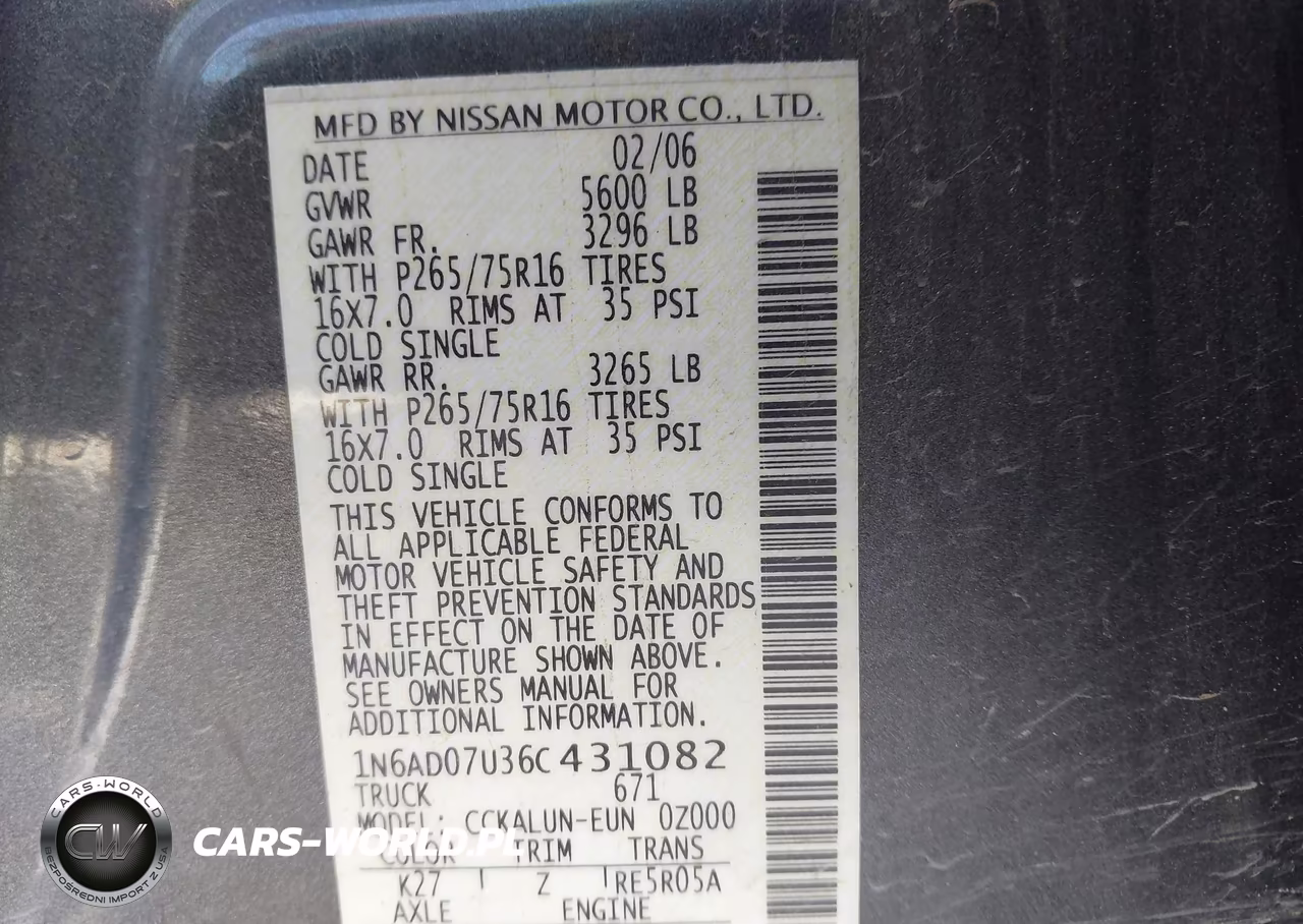 2006 Nissan Frontier Nismo Off Road VIN:1N6AD07U36C431082 - 9