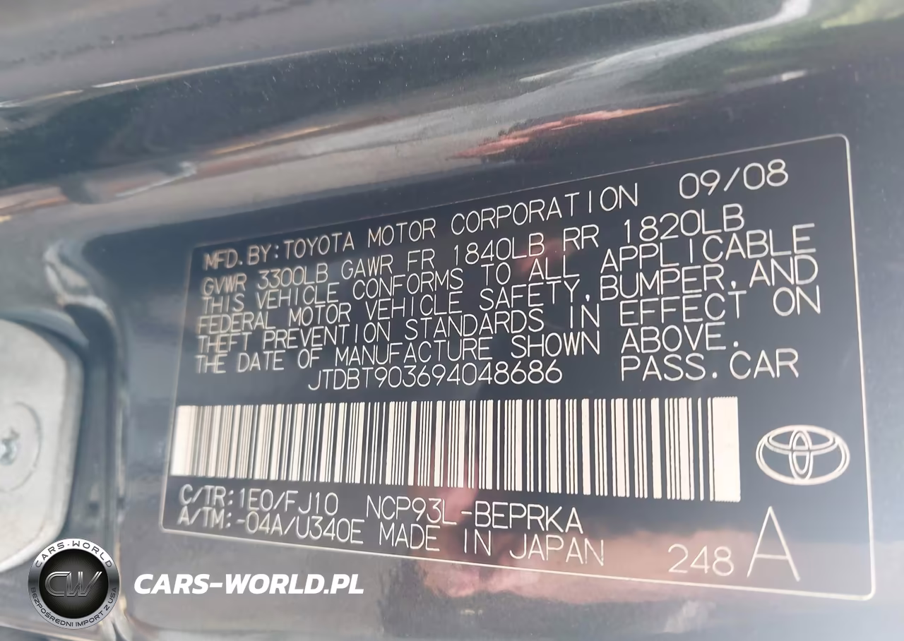 2009 Toyota Yaris VIN:JTDBT903694048686 - 9