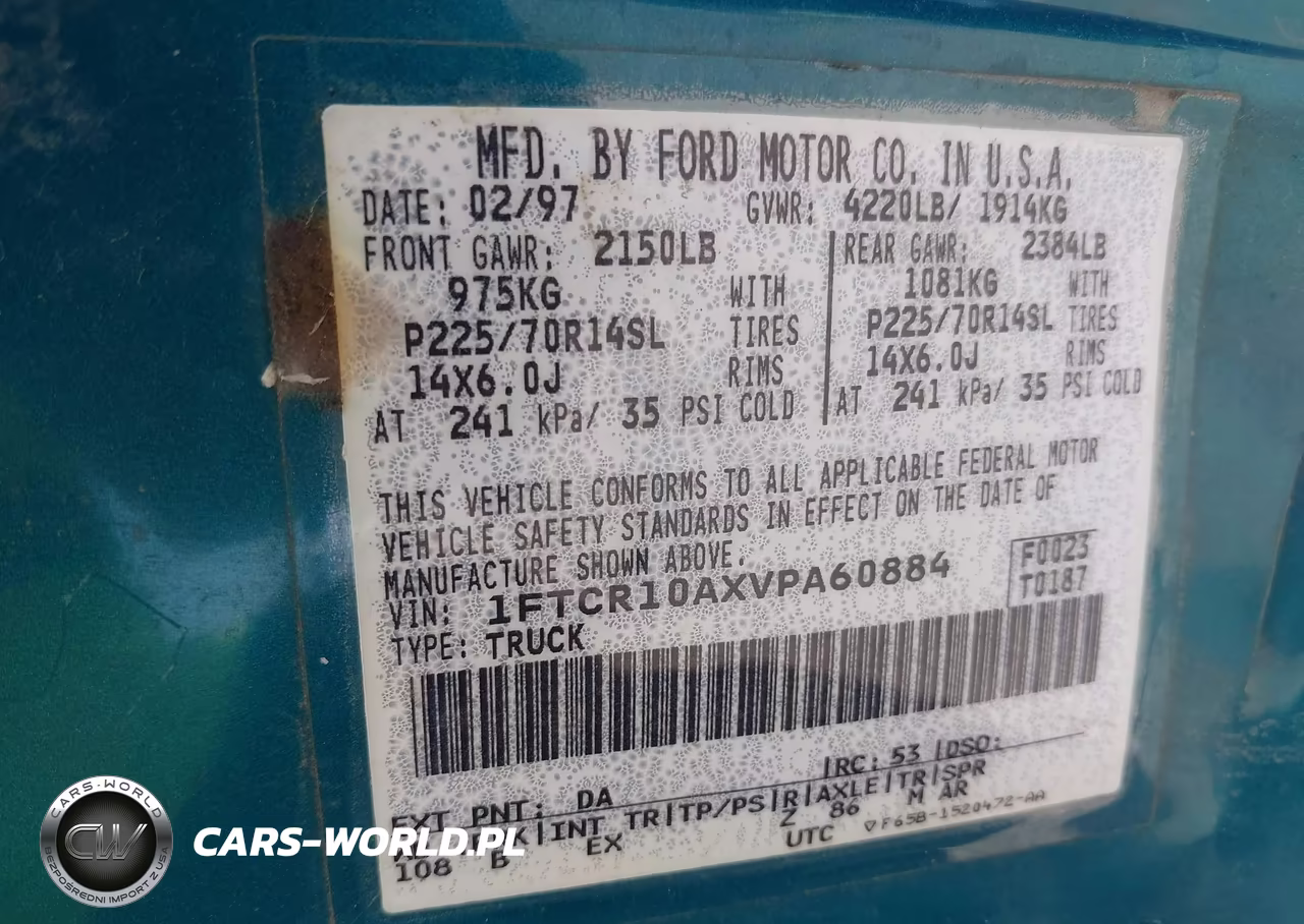 1997 Ford Ranger Splash-Xlt VIN:1FTCR10AXVPA60884 - 9