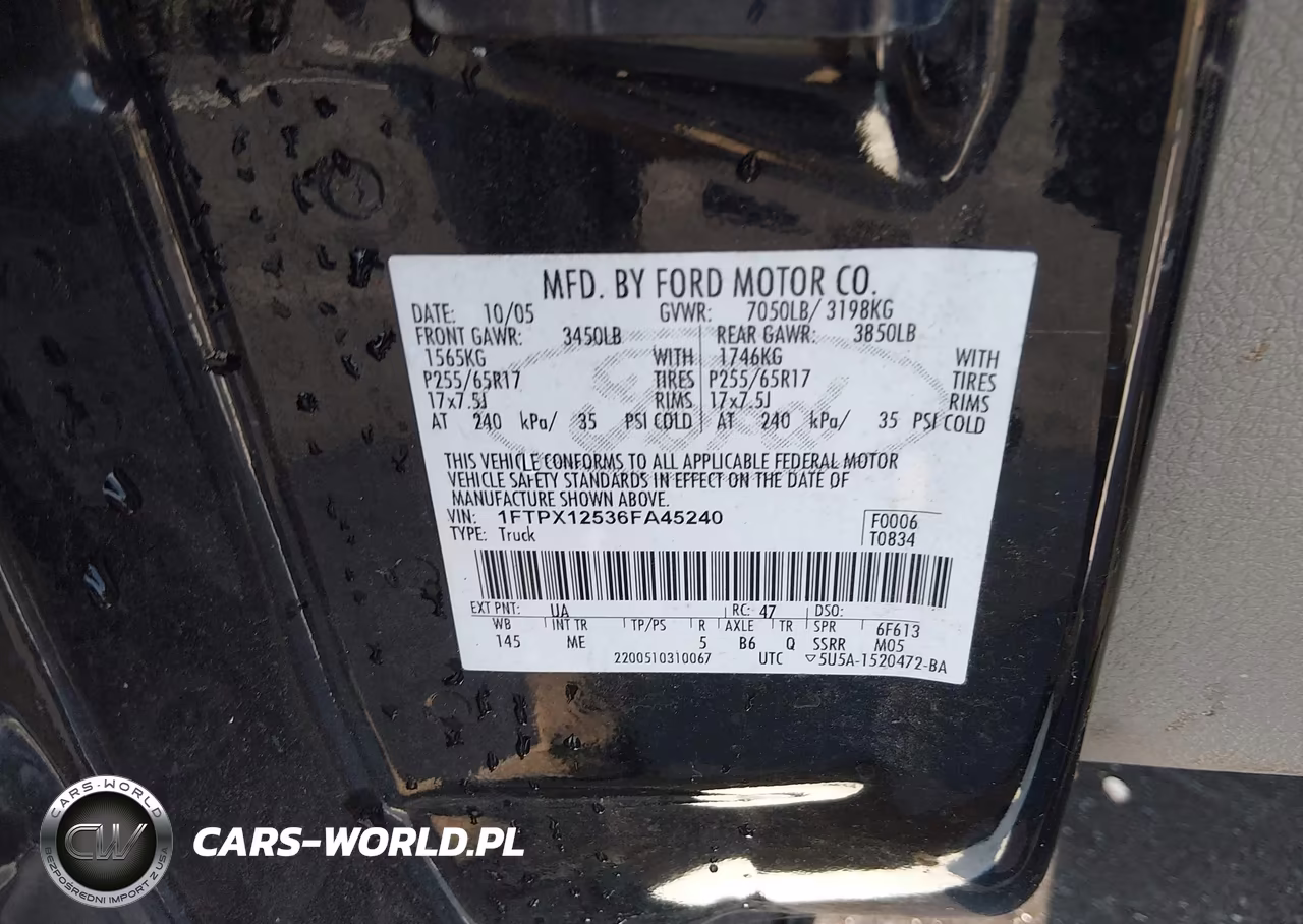 2006 Ford F-150 Lariat-Xl-Xlt VIN:1FTPX12536FA45240 - 9