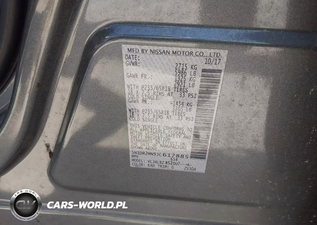 2018 Nissan Pathfinder S VIN:5N1DR2MN9JC617885 - 9