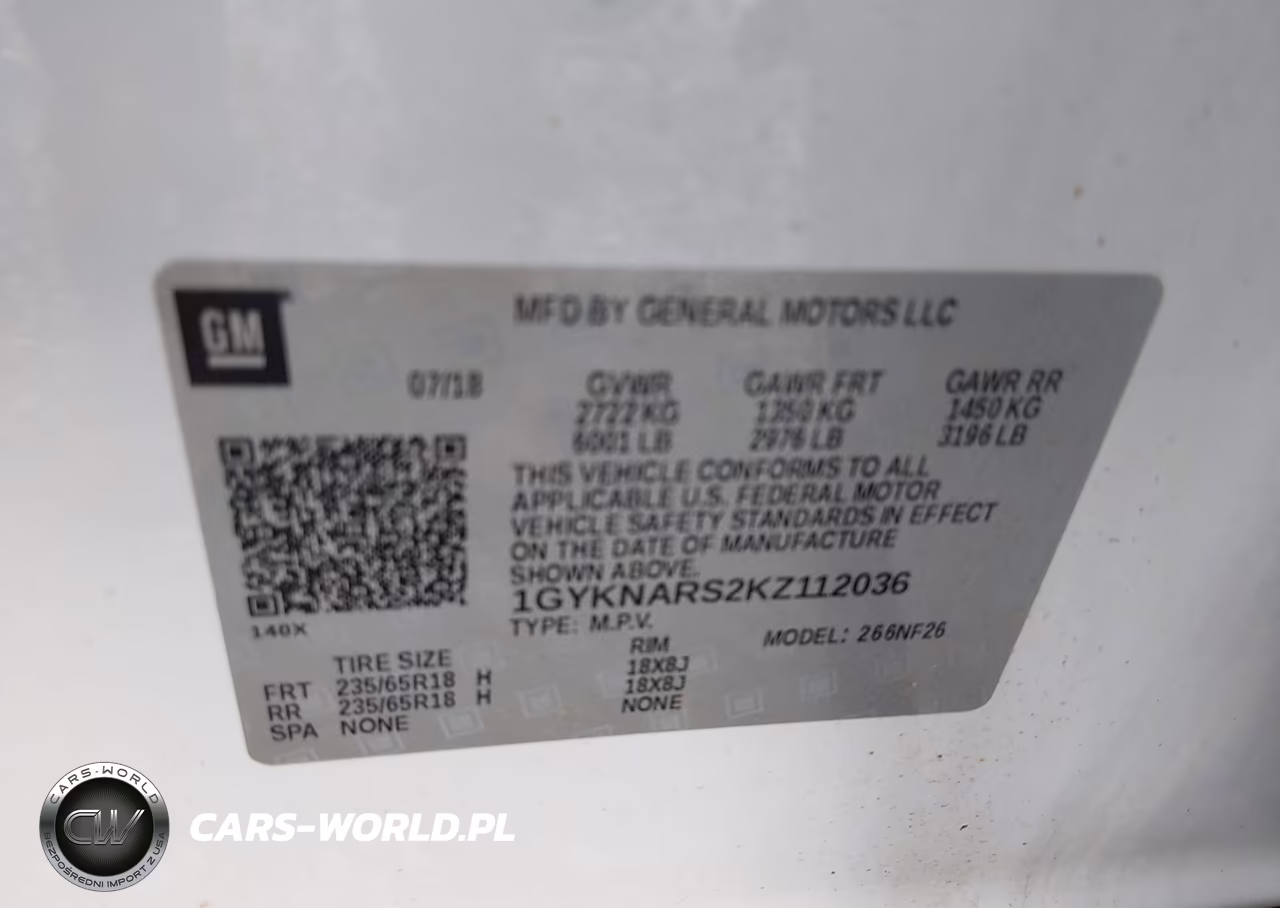 2019 Cadillac Xt5 Standard VIN:1GYKNARS2KZ112036 - 9