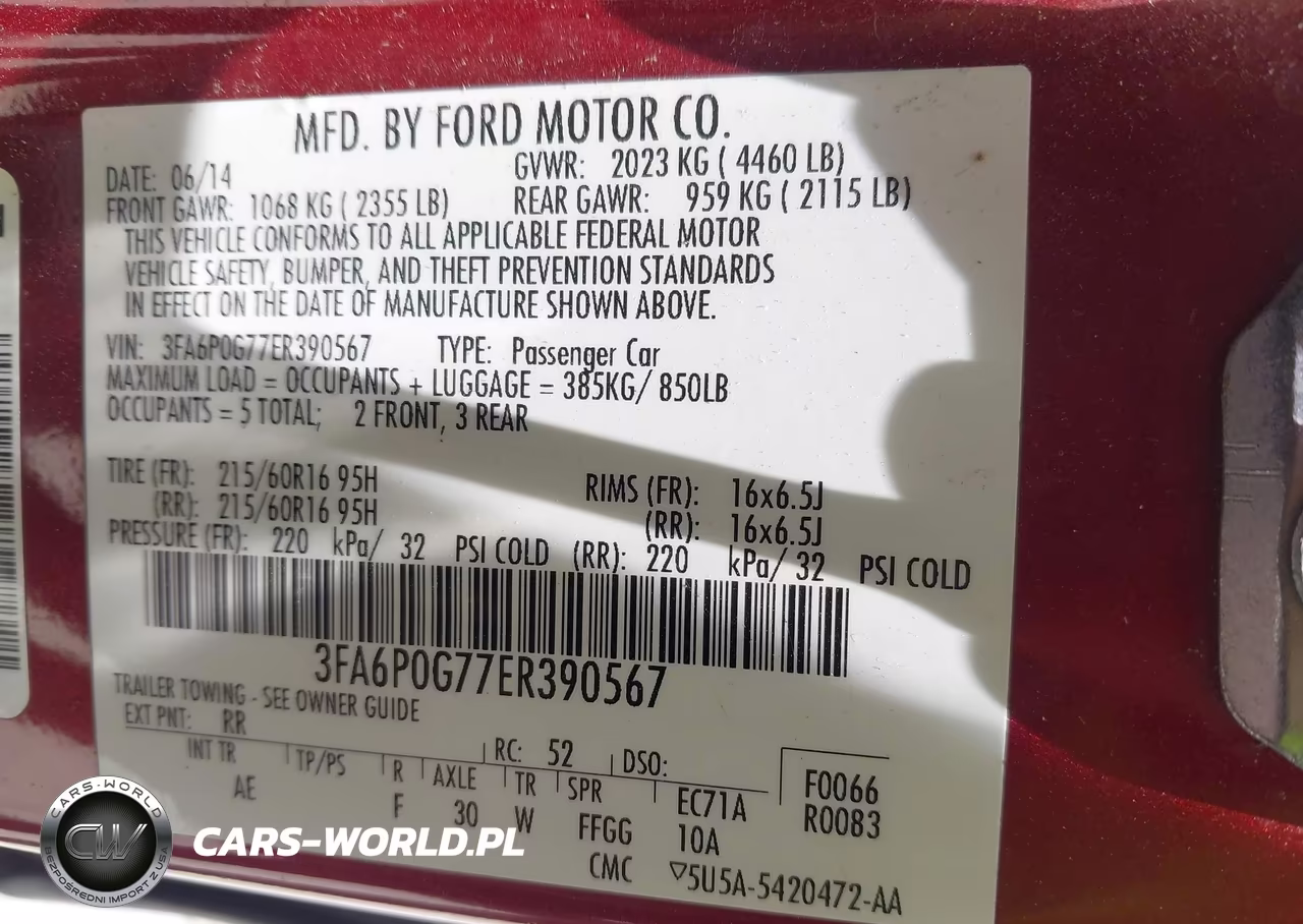 2014 Ford Fusion S VIN:3FA6P0G77ER390567 - 9