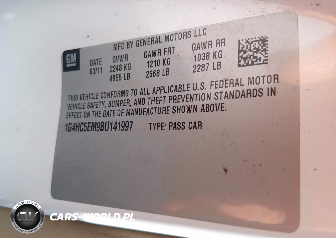 2011 Buick Lucerne Cxl VIN:1G4HC5EM9BU141997 - 9