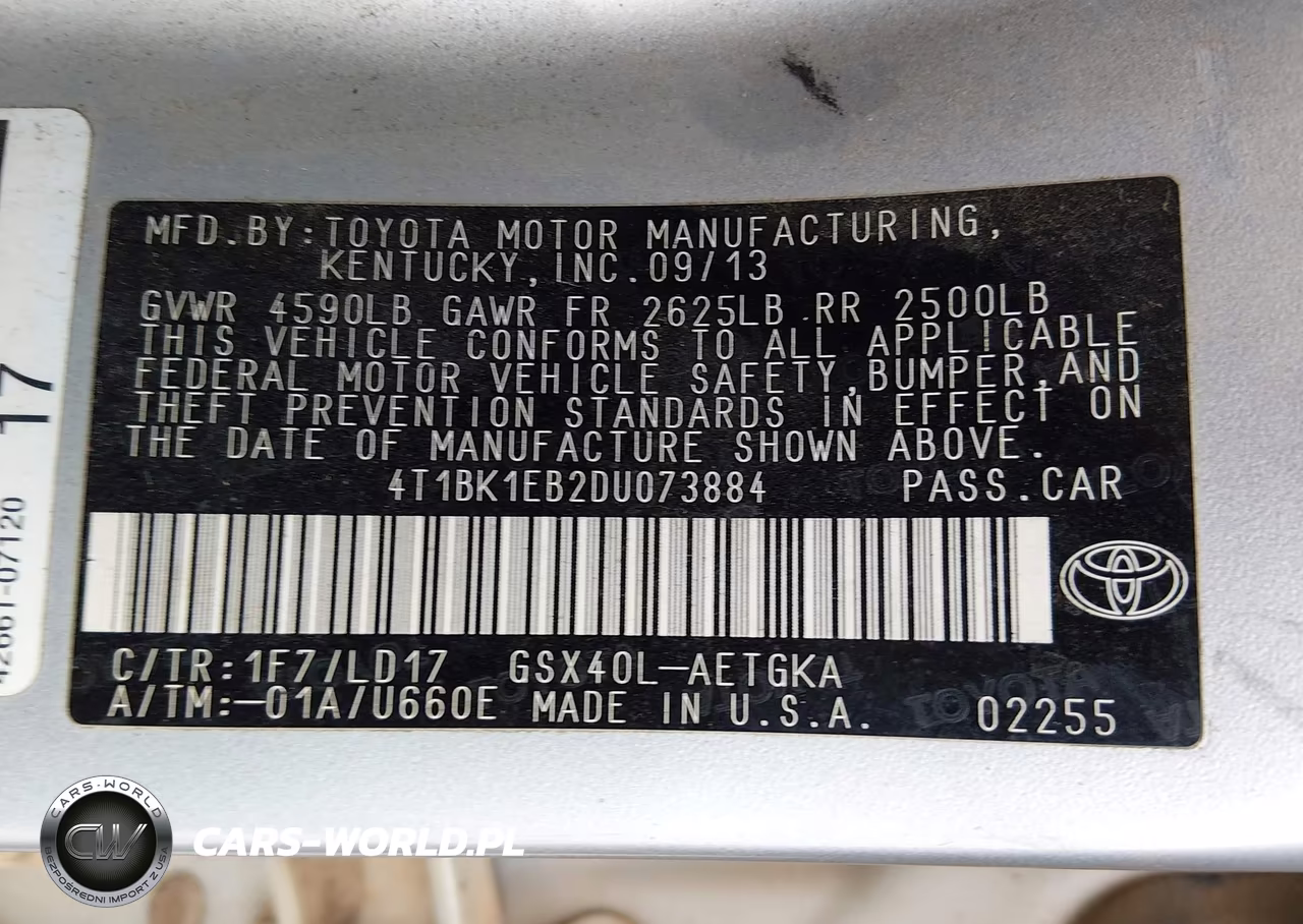 2013 Toyota Avalon Xle VIN:4T1BK1EB2DU073884 - 9