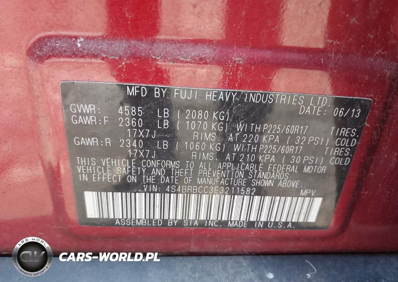 2014 Subaru Outback 2.5I Premium VIN:4S4BRBCC3E3211582 - 9