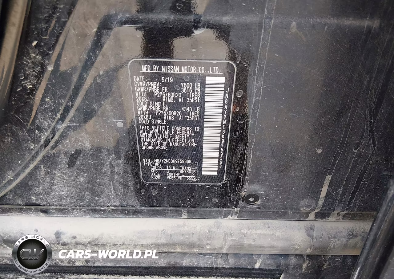 2019 Nissan Armada Platinum VIN:JN8AY2NE3K9759368 - 9