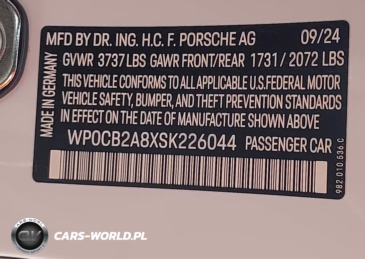 2025 Porsche 718 Boxster S VIN:WP0CB2A8XSK226044 - 9