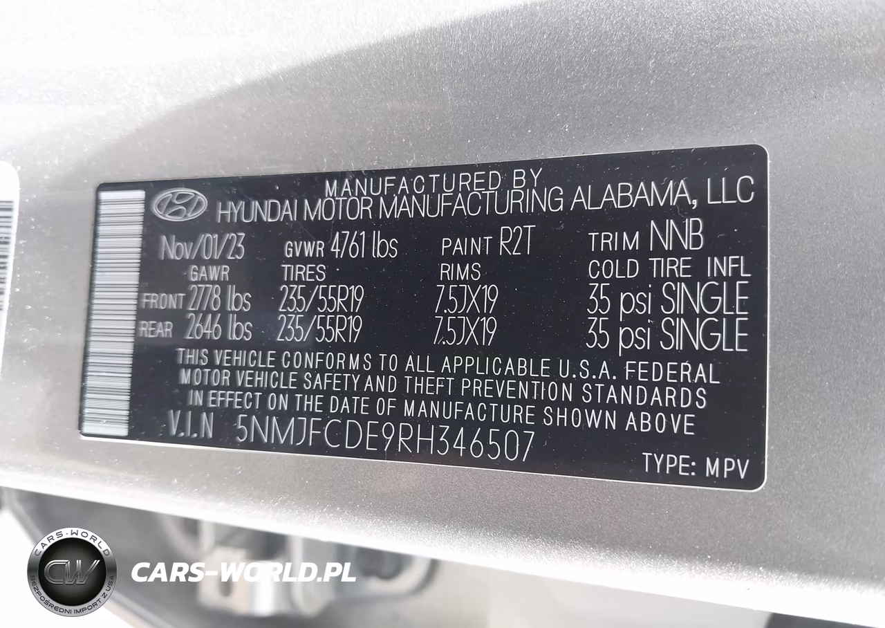2024 Hyundai Tucson Sel VIN:5NMJFCDE9RH346507 - 9