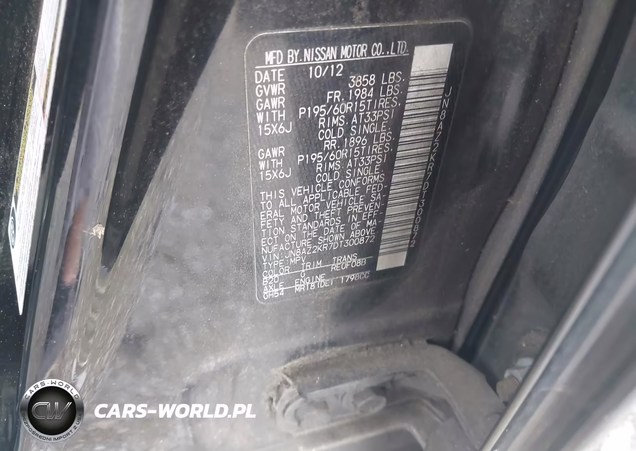 2013 Nissan Cube 1.8 S VIN:JN8AZ2KR7DT300872 - 9
