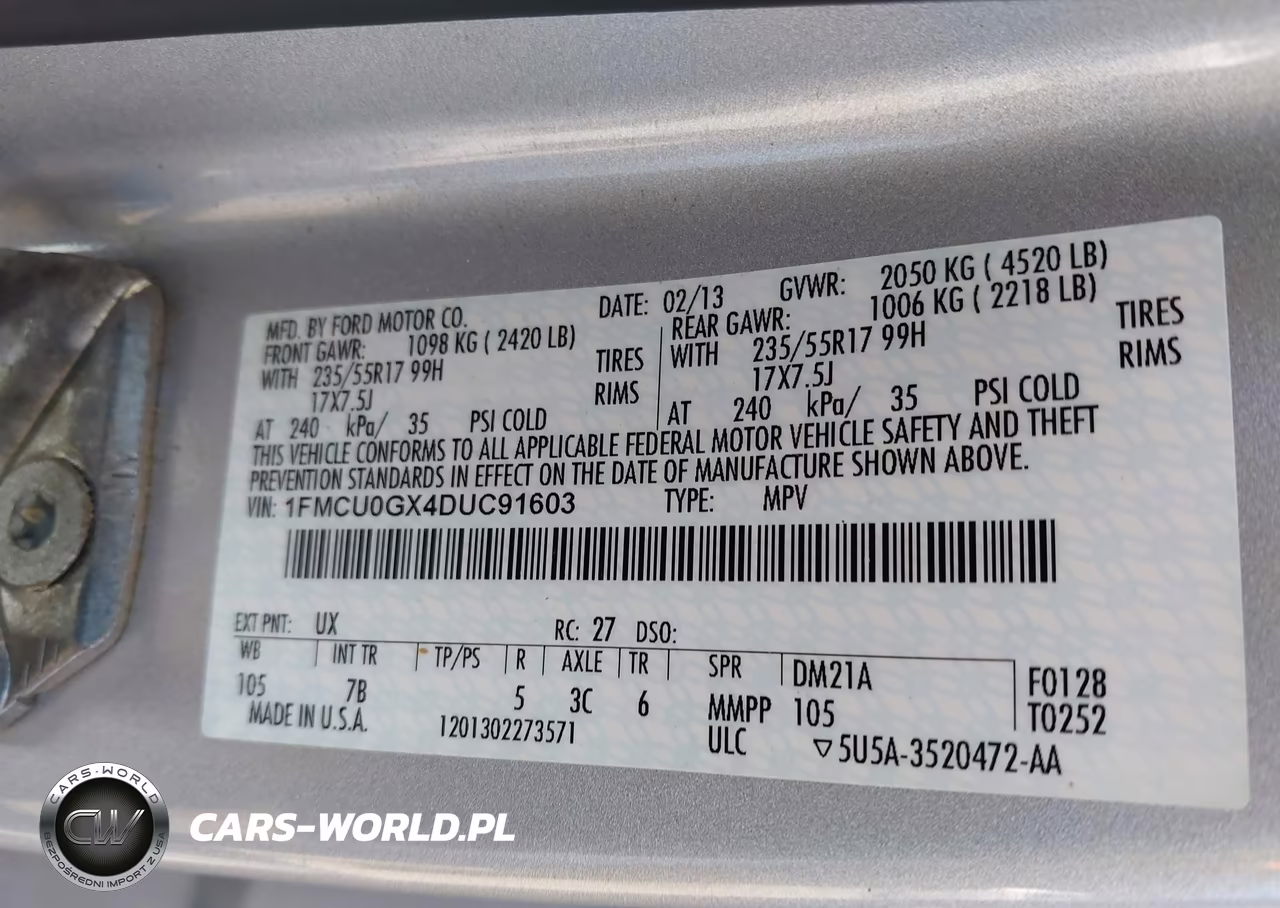 2013 Ford Escape Se VIN:1FMCU0GX4DUC91603 - 9
