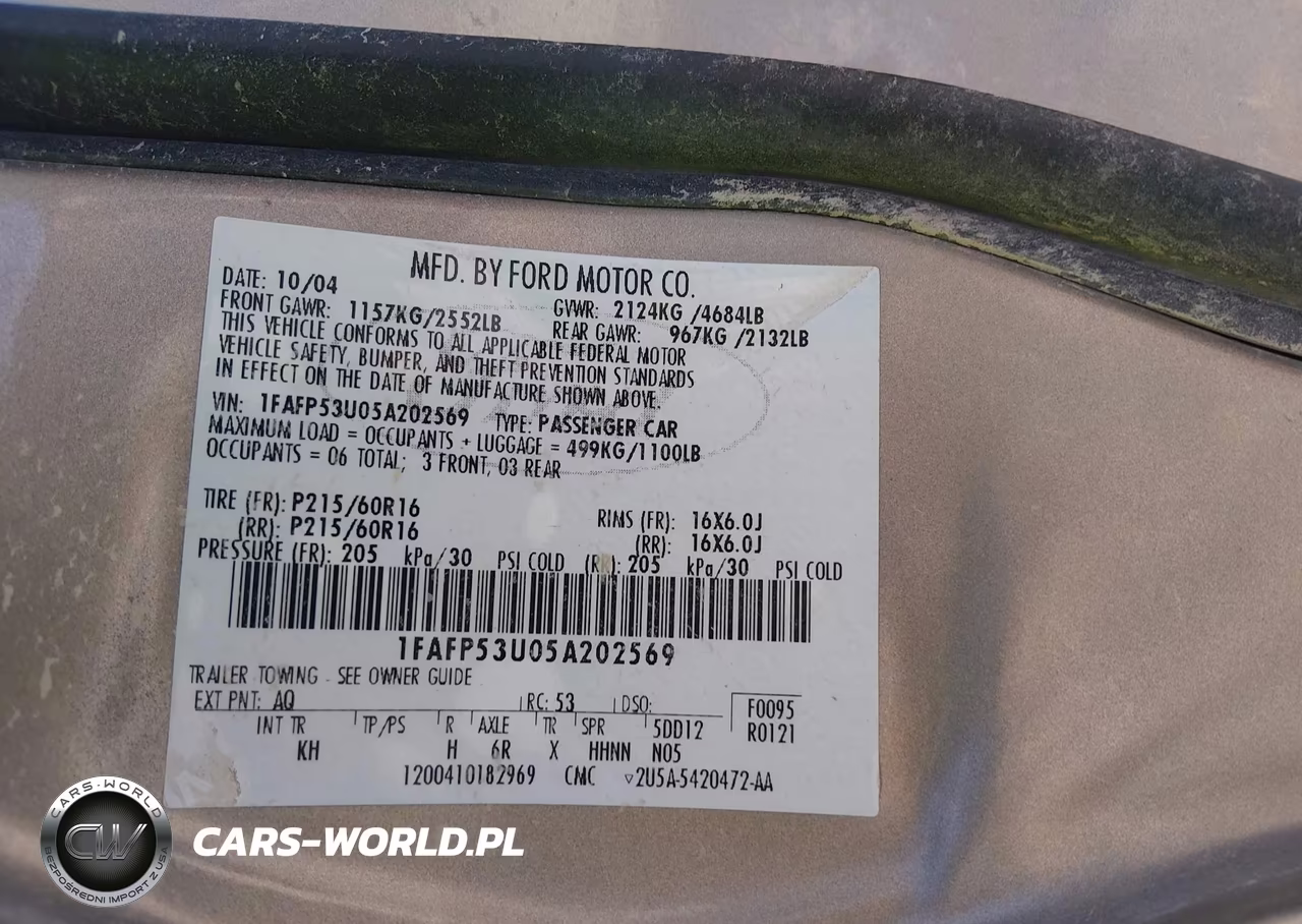 2005 Ford Taurus Se VIN:1FAFP53U05A202569 - 9